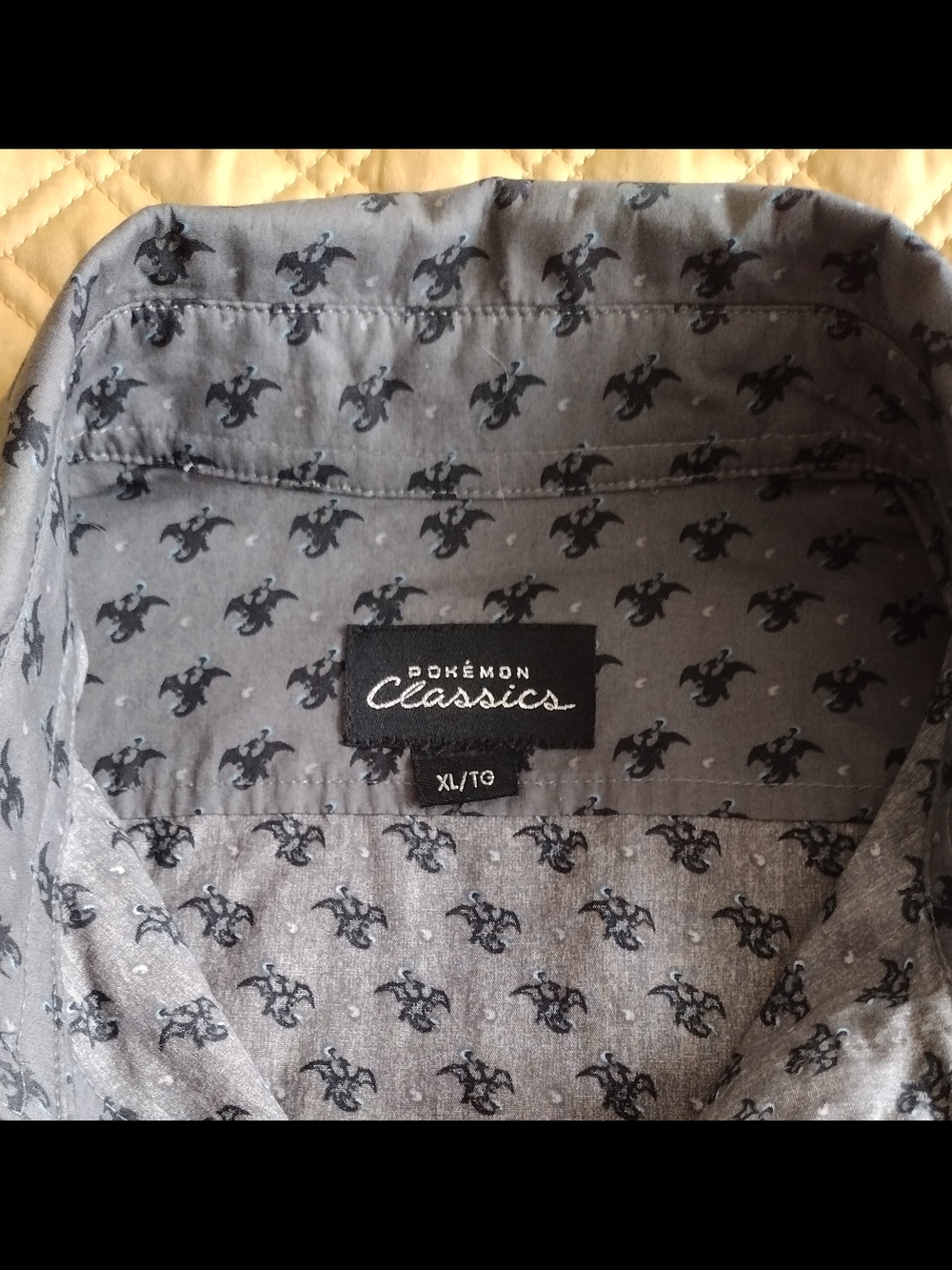 Pokemon Classics Charizard Gray Fitted Dress Shirt